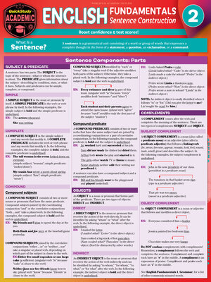 cover image of English Fundamentals 2--Sentence Construction